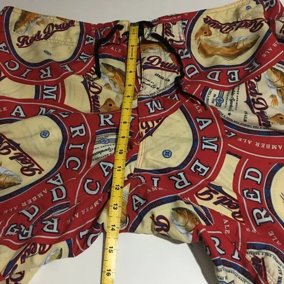 Columbia Men's Swim Trunks Board Shorts Size 40 Red Drum Ale Fish Responsibly - Picture 9 of 10